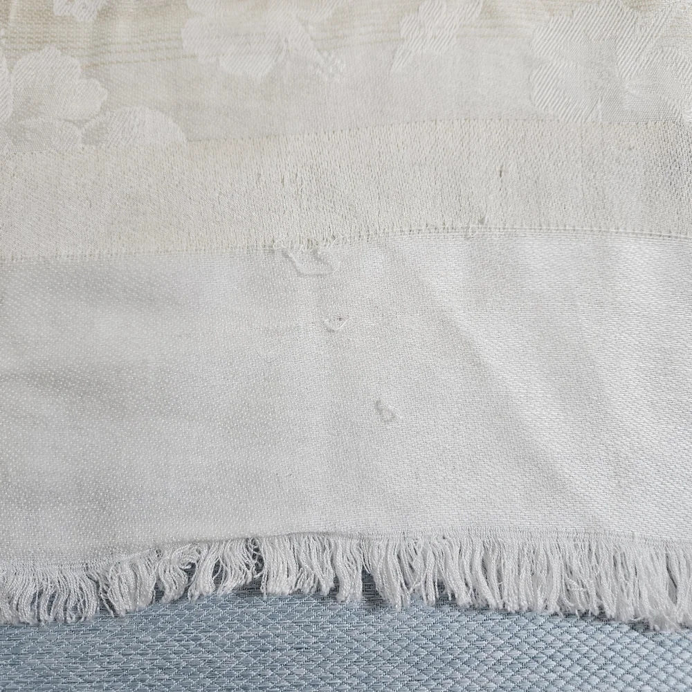 Womens 100% Cashmere Unbranded Scarf Wide Blanket Scarf Wrap Cozy‎ Ivory Floral